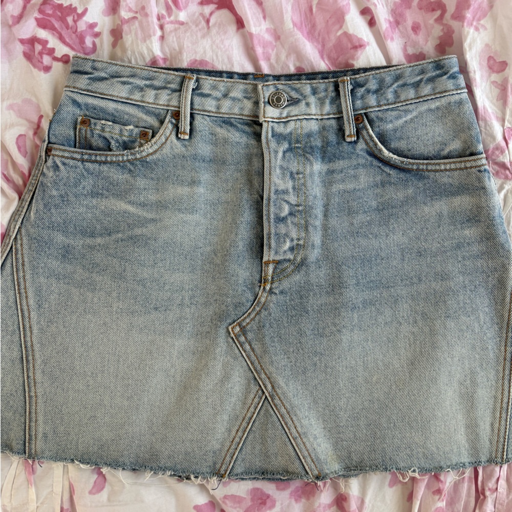 GRLFRND Eva Light Blue Denim Skirt